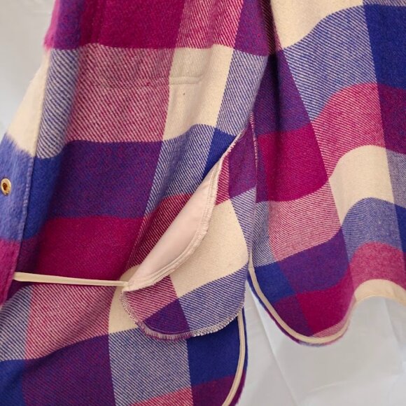 Maurices XL oversized bright violet and fuchsia pink plaid Shacket - Picture 6 of 9